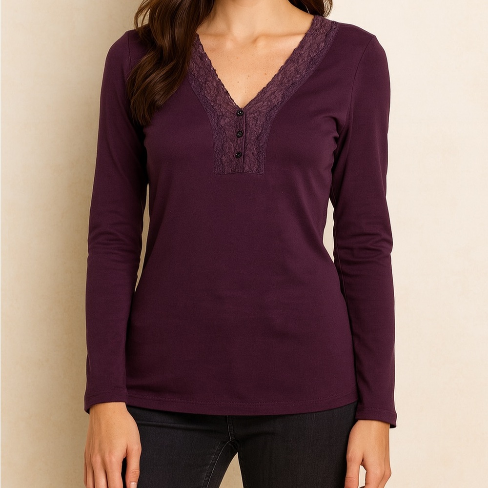 Ralph Lauren Lace Rimmed Blouse